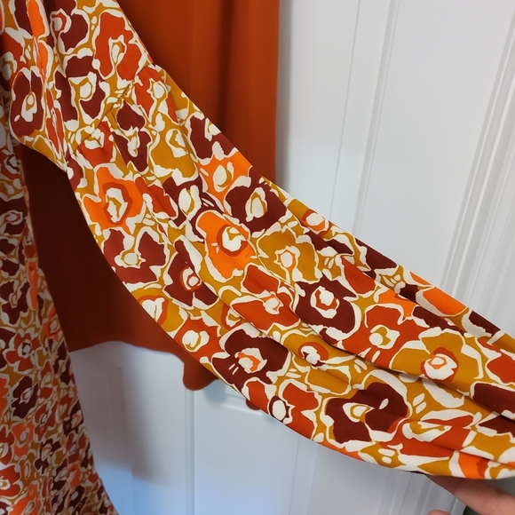 CAbi "Daydream" A-Line Midi Dress Size Medium, Style #4238, Colorful, Autumn - Picture 6 of 14